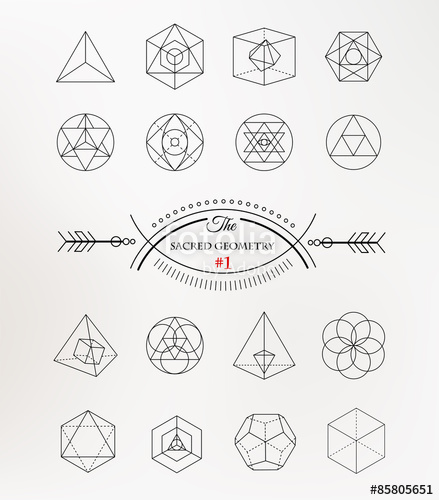 439x500 Sacred Geometry Alchemy, Spirituality Icons Stock Image