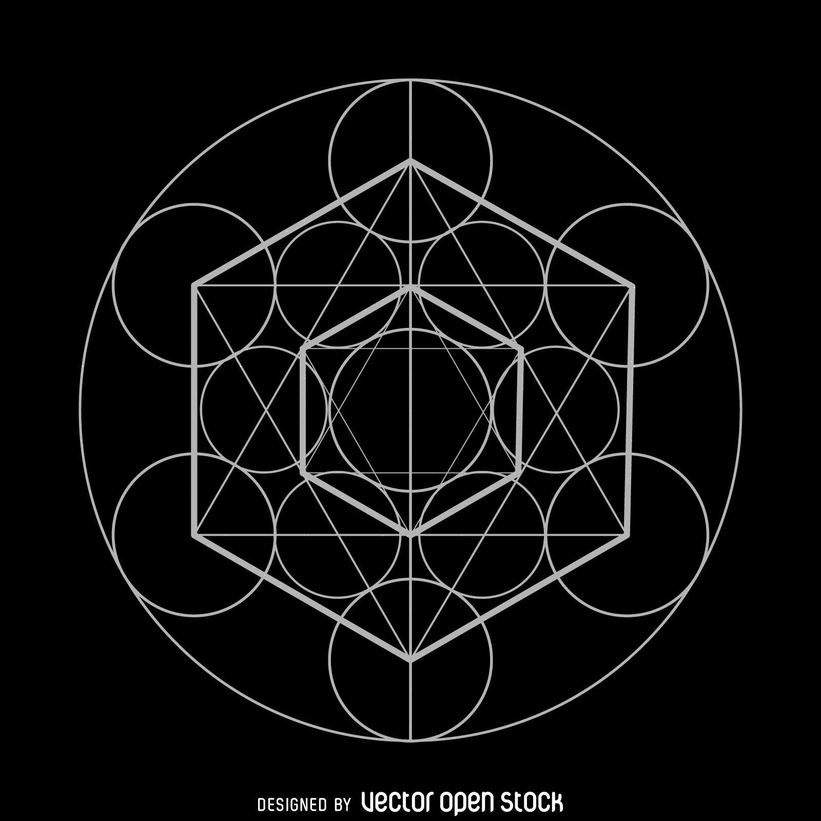 1600x1600 Metatron's Cube Sacred Geometry Design Free Vector Pictureicon