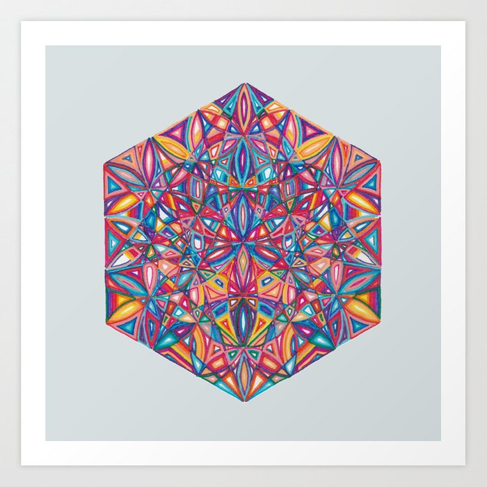 Sacred Geometry Vector Cube Mandala Art Print 700x700 Sacred Geometry Vector Cube Mandala Art Print