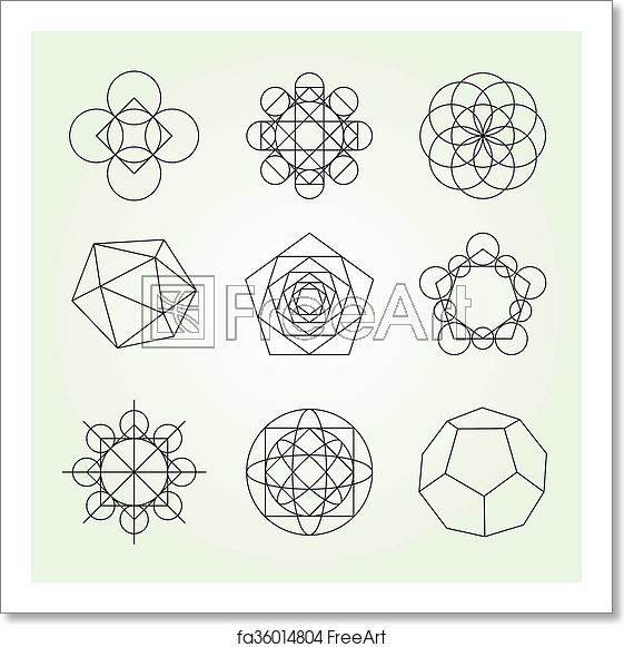 561x581 Free Art Print Of Sacred Geometry Vector Set Sacred Geometry