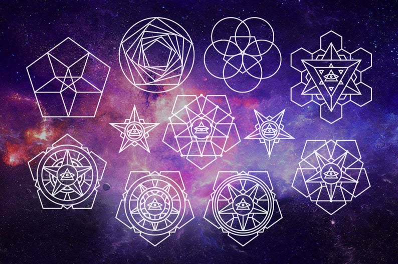 794x528 Sacred Geometry Vector Pack Images For Adobe Etsy