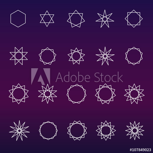 500x500 Polygons And Polygrams Sacred Geometry Vector Set