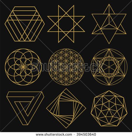 450x470 Sacred Geometry Set Of Figures With Sacred Symbols And Elements