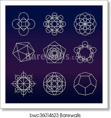 362x382 Sacred Geometry Vector Set, Art Print Barewalls Posters Prints