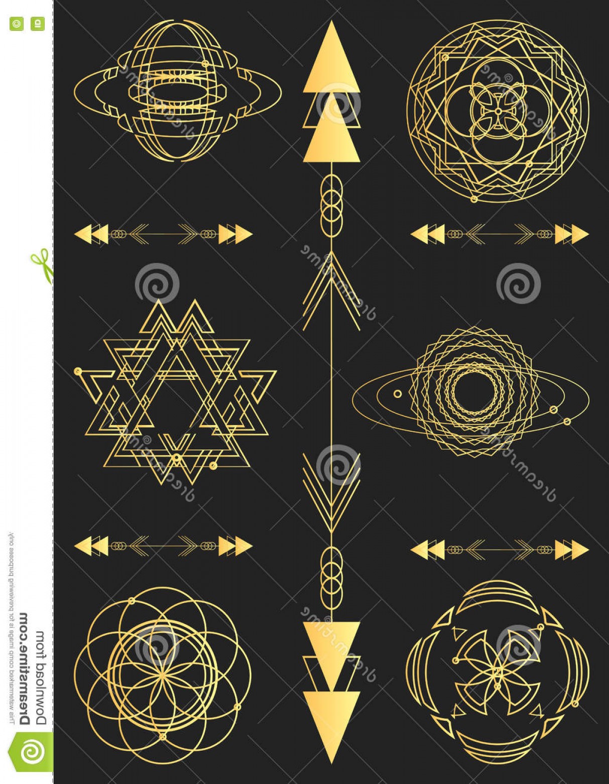 1213x1560 Stock Illustration Sacred Geometry Vector Graphic Design Elements
