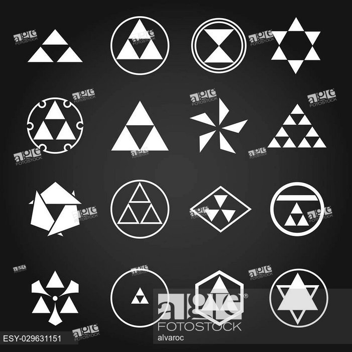 701x700 Japan Religious Symbols Sacred Geometry Vector Set, Stock Vector