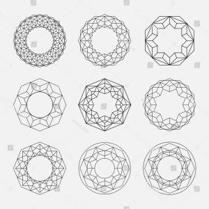 300x300 Linear Shapes Sacred Geometry Circle Set Wallkeeper