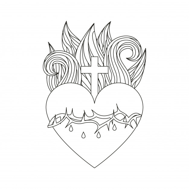 626x626 Sacred Heart Of Jesus Icon Vector Premium Download