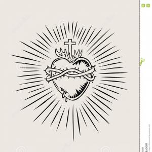 300x300 Jesus Christ Face Silhouette Art Vector Design Sacred Heart Image