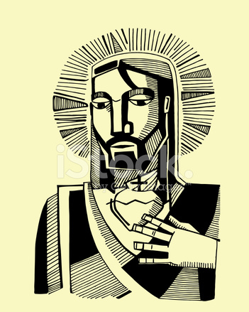 351x439 Jesus Sacred Heart Stock Vector