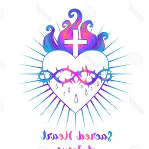 300x300 Photostock Vector Sacred Heart Of Jesus Vector Illustration