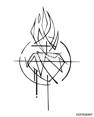 400x500 Jesus Christ Sacred Heart Vector Illustration Stock Image