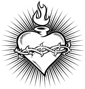 286x299 Sacred Heart Burst Stock Vectors