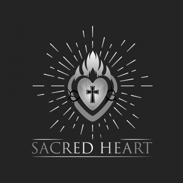 640x640 Sacred Heart Logo Vector, Background, Badge, Card Png And Vector
