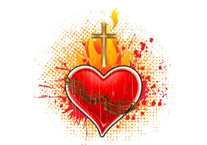 700x490 Sacred Heart Vector Illustration Stock Images