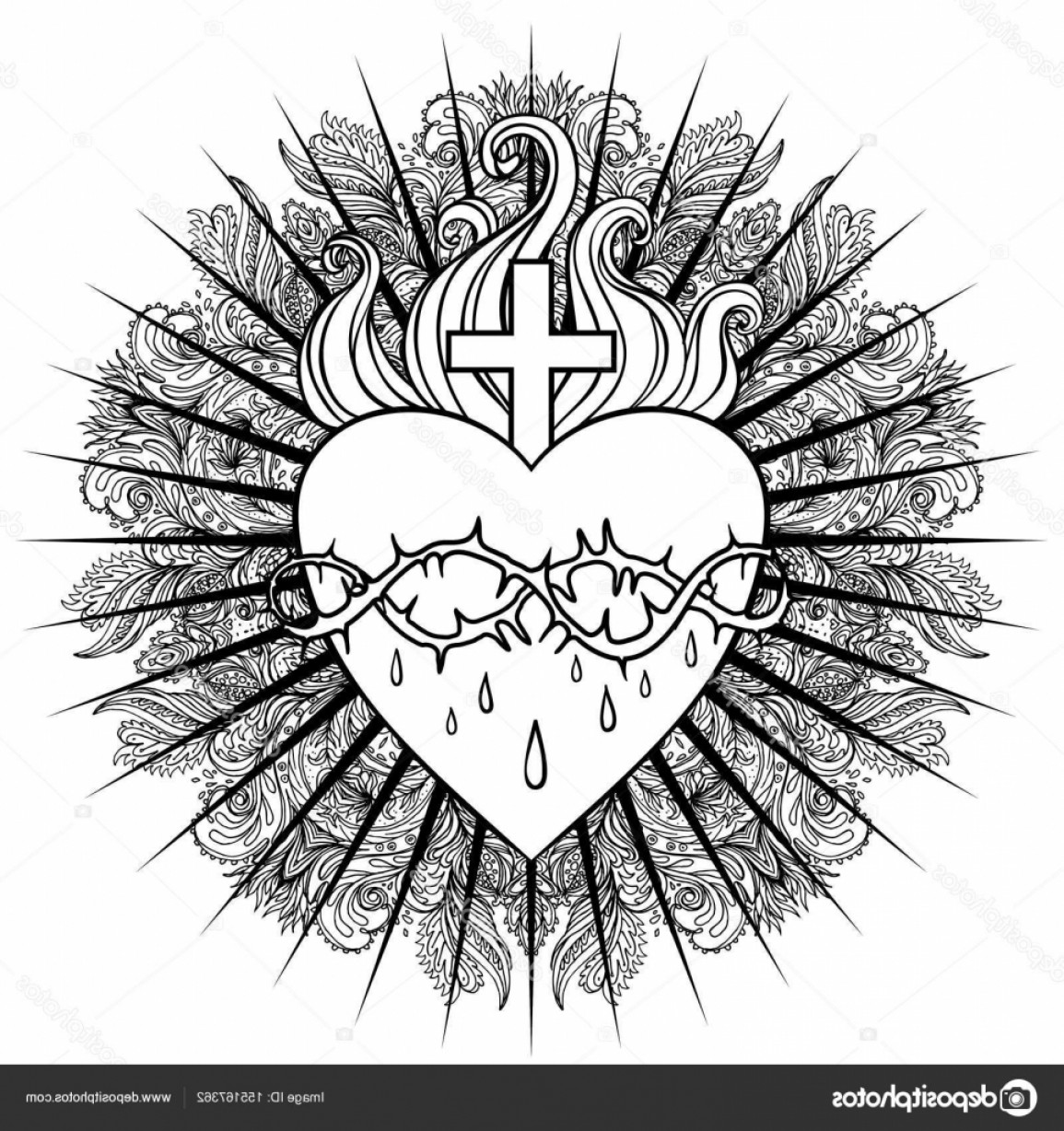 Sacred Heart Vector at Vectorified.com | Collection of Sacred Heart ...