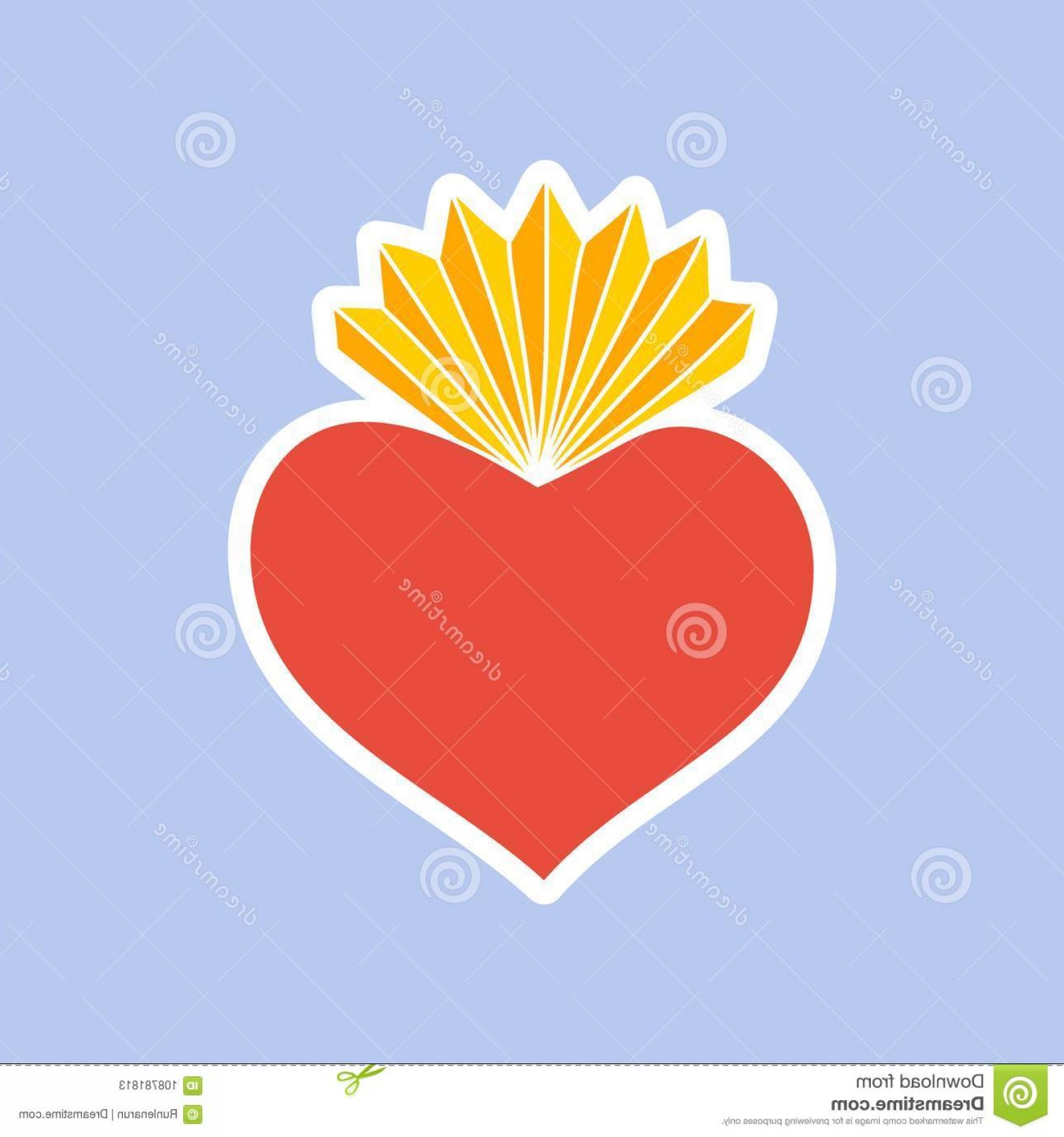 1560x1668 Doodle Sacred Heart Vector Icon Hand Drawn Illustration Saint