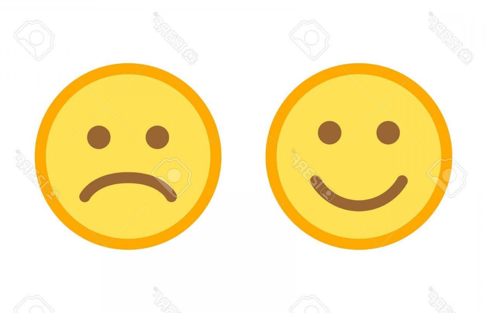 1560x1002 Happy And Sad Emoji Smiley Faces Flat Vector Color Icon For Apps