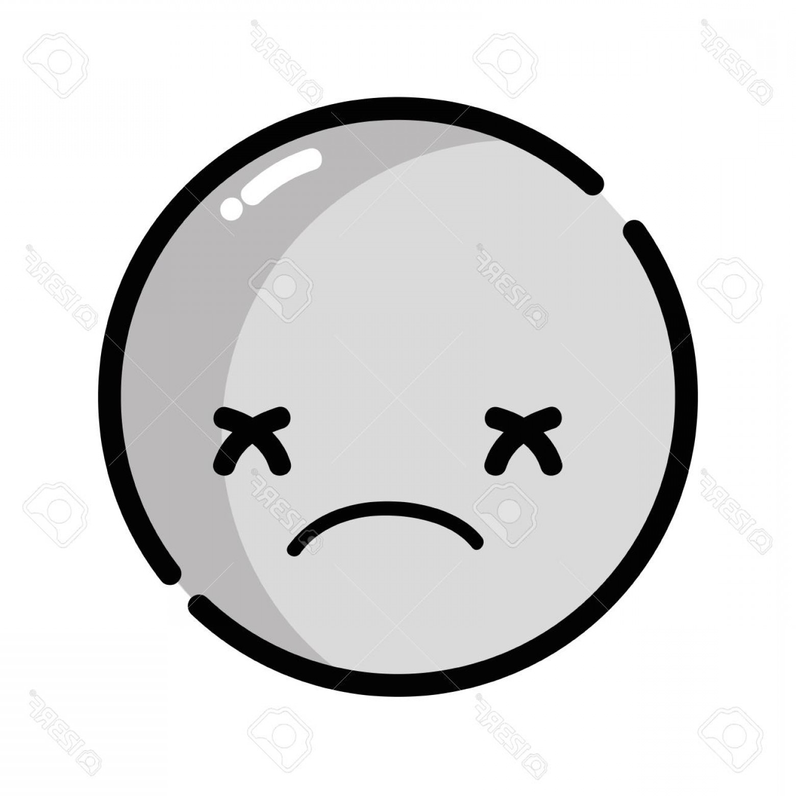 1560x1560 Photostock Vector Kawaii Head With Cute Sad Face Vector