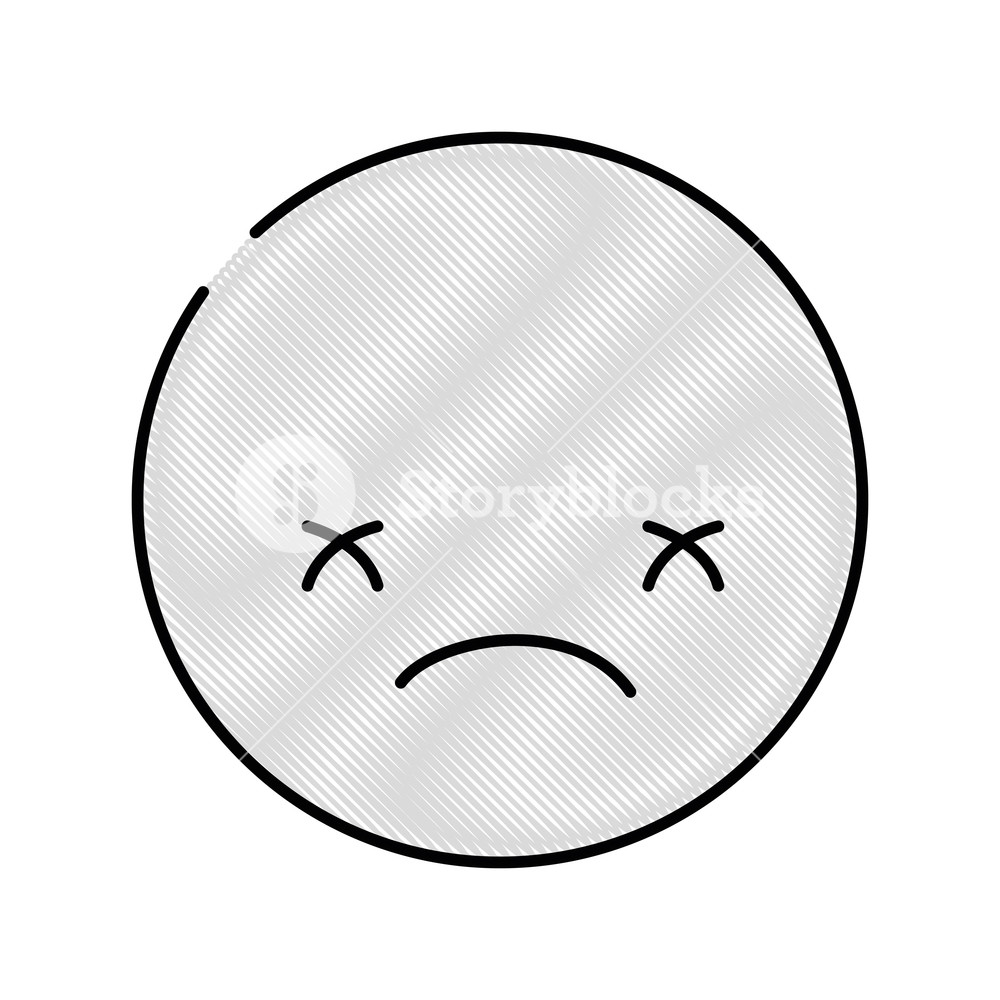 1000x1000 Grated Kawaii Head With Cute Sad Face Vector Illustration Royalty