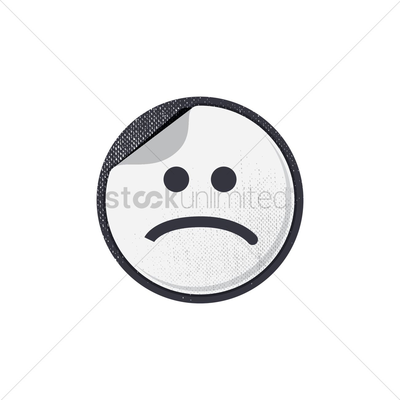 1300x1300 Emoticon With Sad Face Vector Image