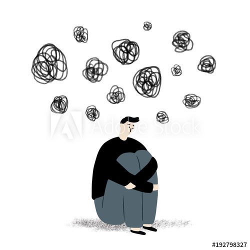 Hand Drawn Vector Illustration Of Sad Man Sitting On The Floor 500x500 Hand Drawn Vector Illustration Of Sad Man Sitting On The Floor