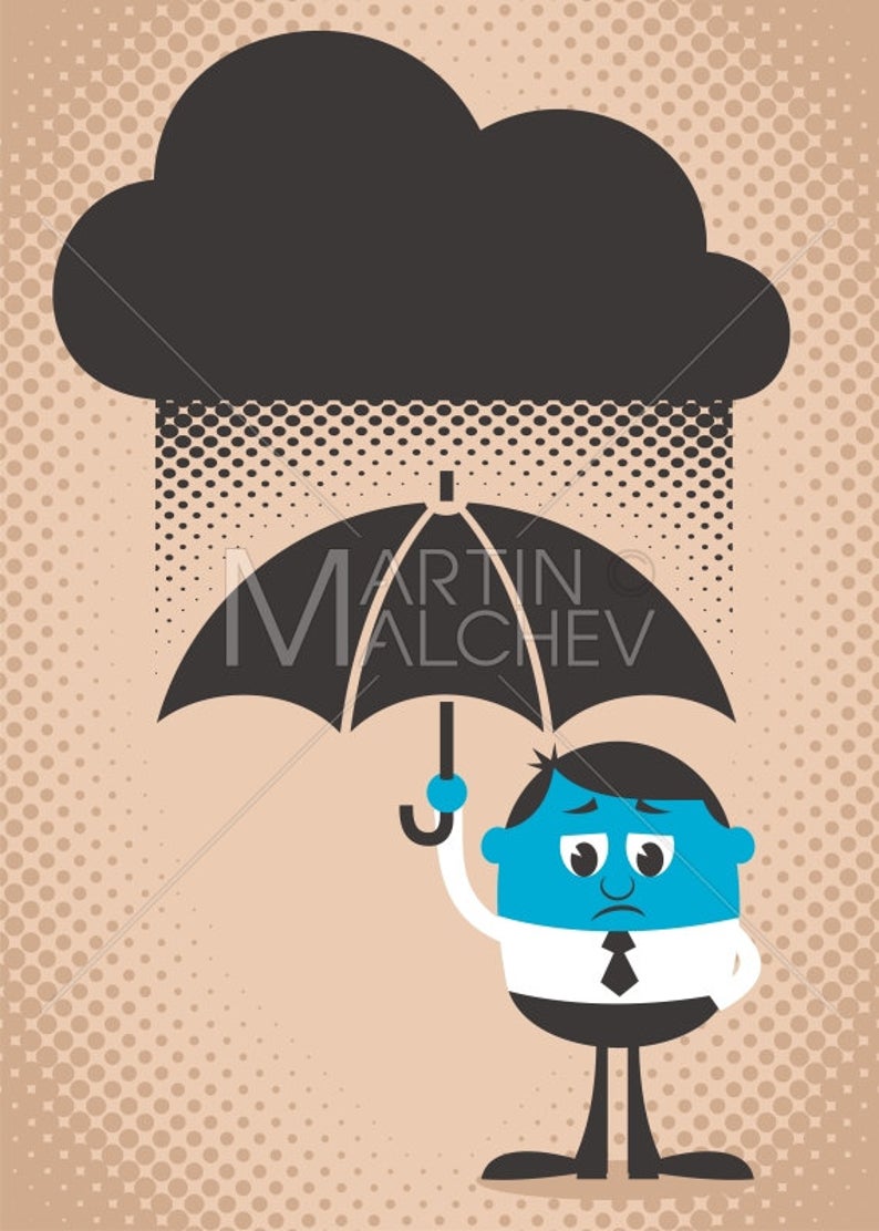 Sad Man Vector Cartoon Illustration Blue Frustration Etsy 794x1112 Sad Man Vector Cartoon Illustration Blue Frustration Etsy