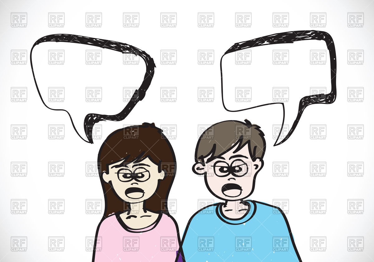 Sad Man And Woman With Dialog Speech Bubbles Vector Image 1200x842 Sad Man And Woman With Dialog Speech Bubbles Vector Image