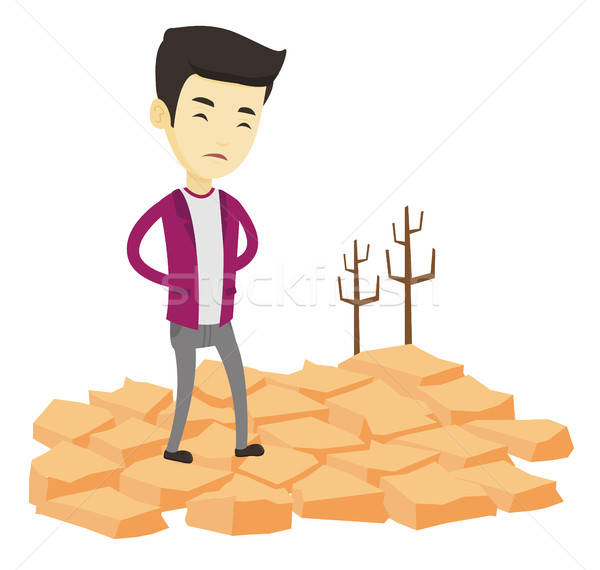 Sad Man In The Desert Vector Illustration Vector Illustration 600x570 Sad Man In The Desert Vector Illustration Vector Illustration