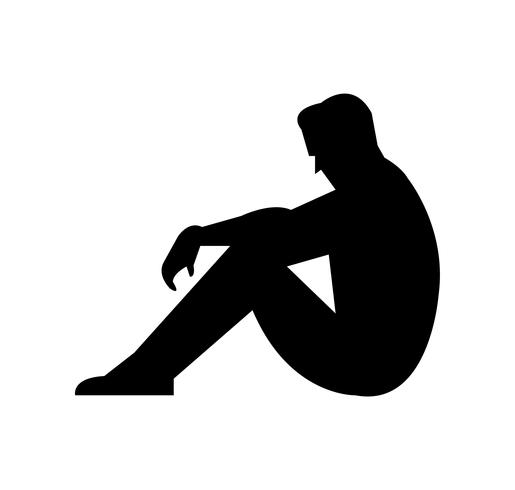 Sad Man Sitting Silhouette 515x490 Sad Man Sitting Silhouette