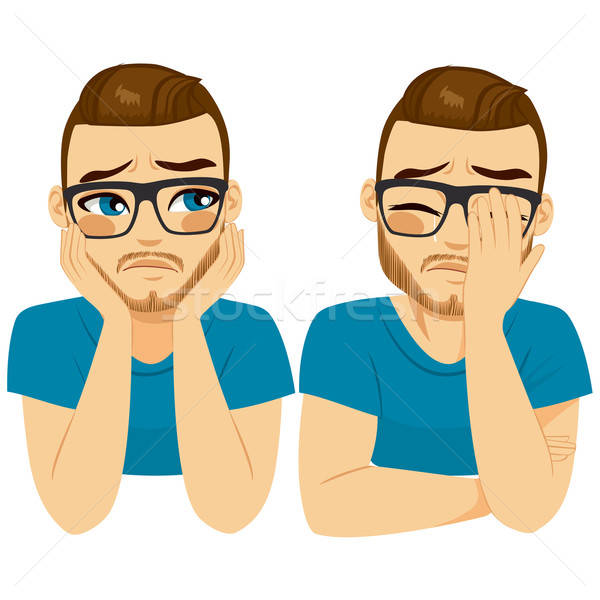 Crying Sad Man Vector Illustration Kakigori 600x600 Crying Sad Man Vector Illustration Kakigori