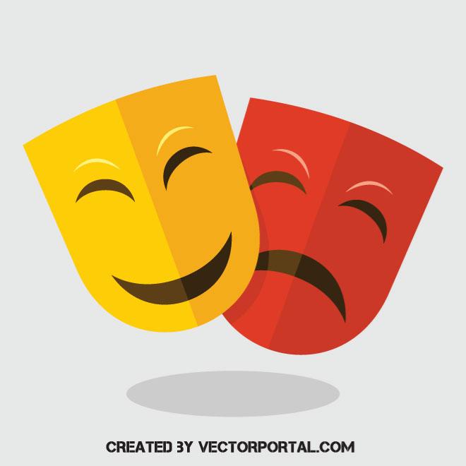660x660 Happy And Sad Masks Vector Image