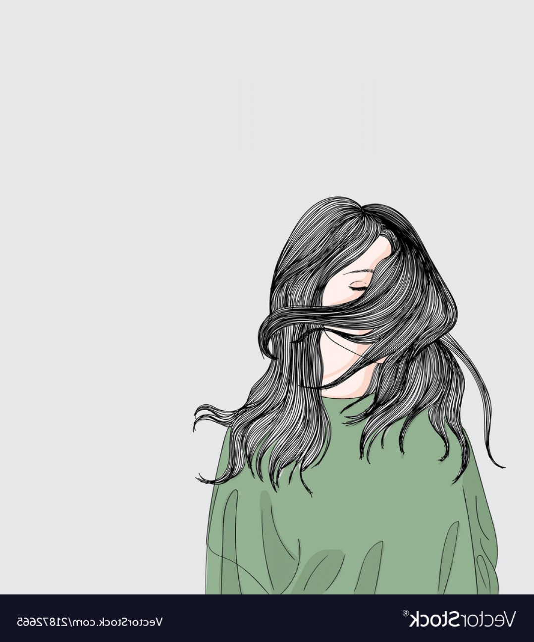 1078x1296 Sad Girl On Phone Vector Hoodamath