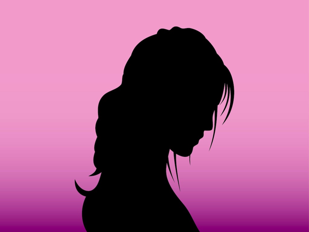 1024x768 Sad Girl Portrait Vector Art Graphics
