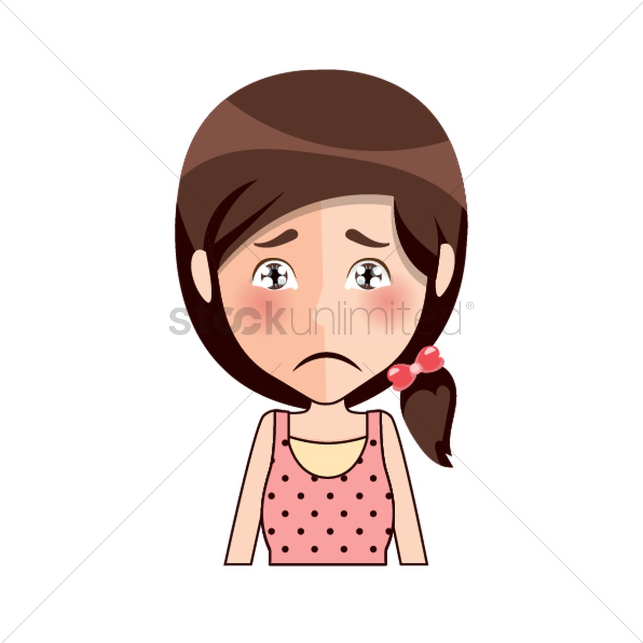 1300x1300 Cartoon Girl Feeling Sad Vector Image