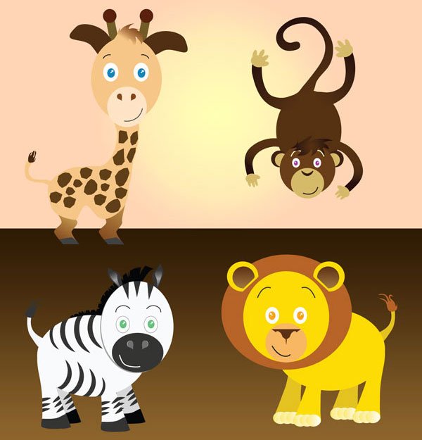 600x625 Free Free Cartoon Safari Animals Vector Art Files, Vectors