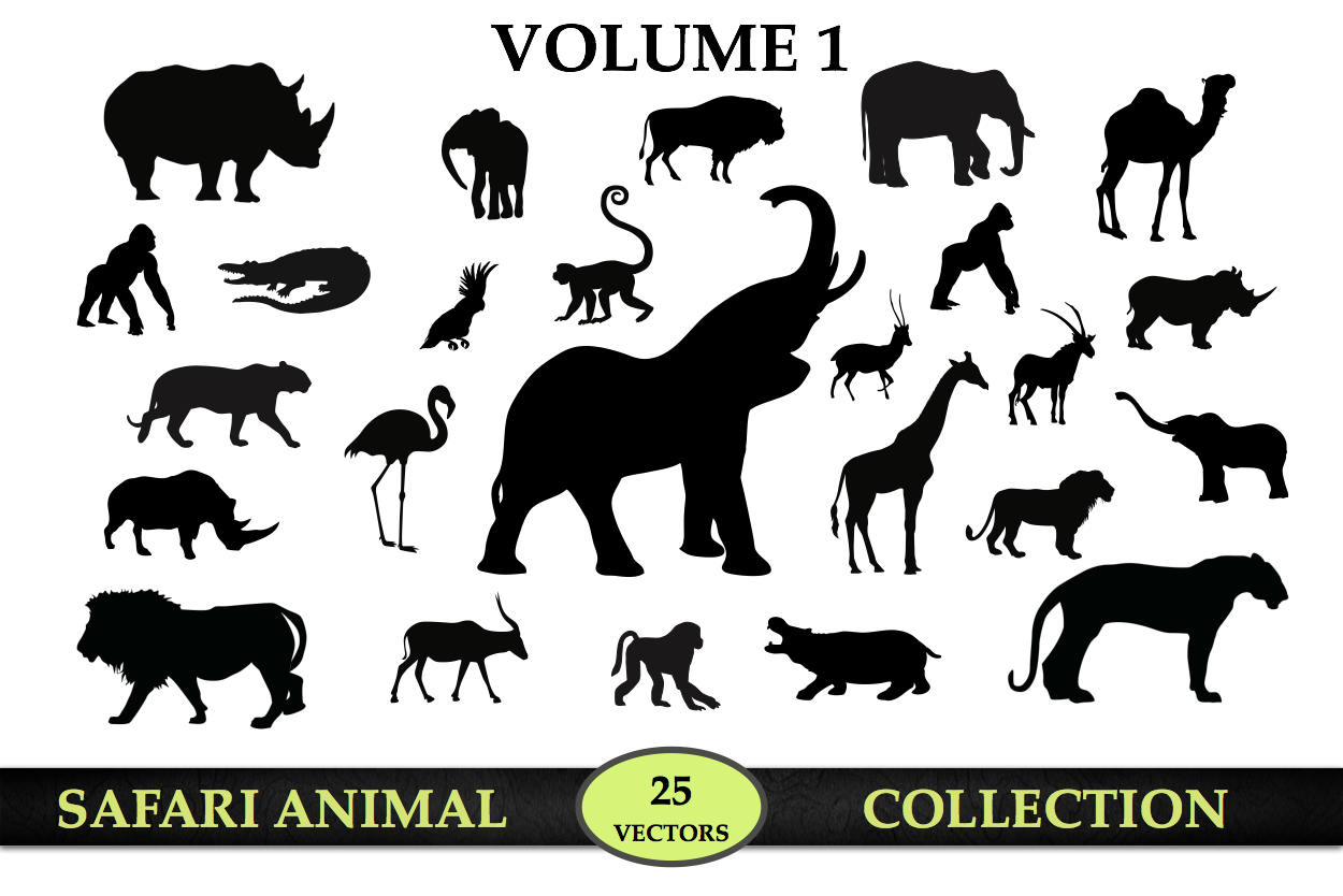 1250x834 Safari Animals Vector Collection Vectors Vol Etsy