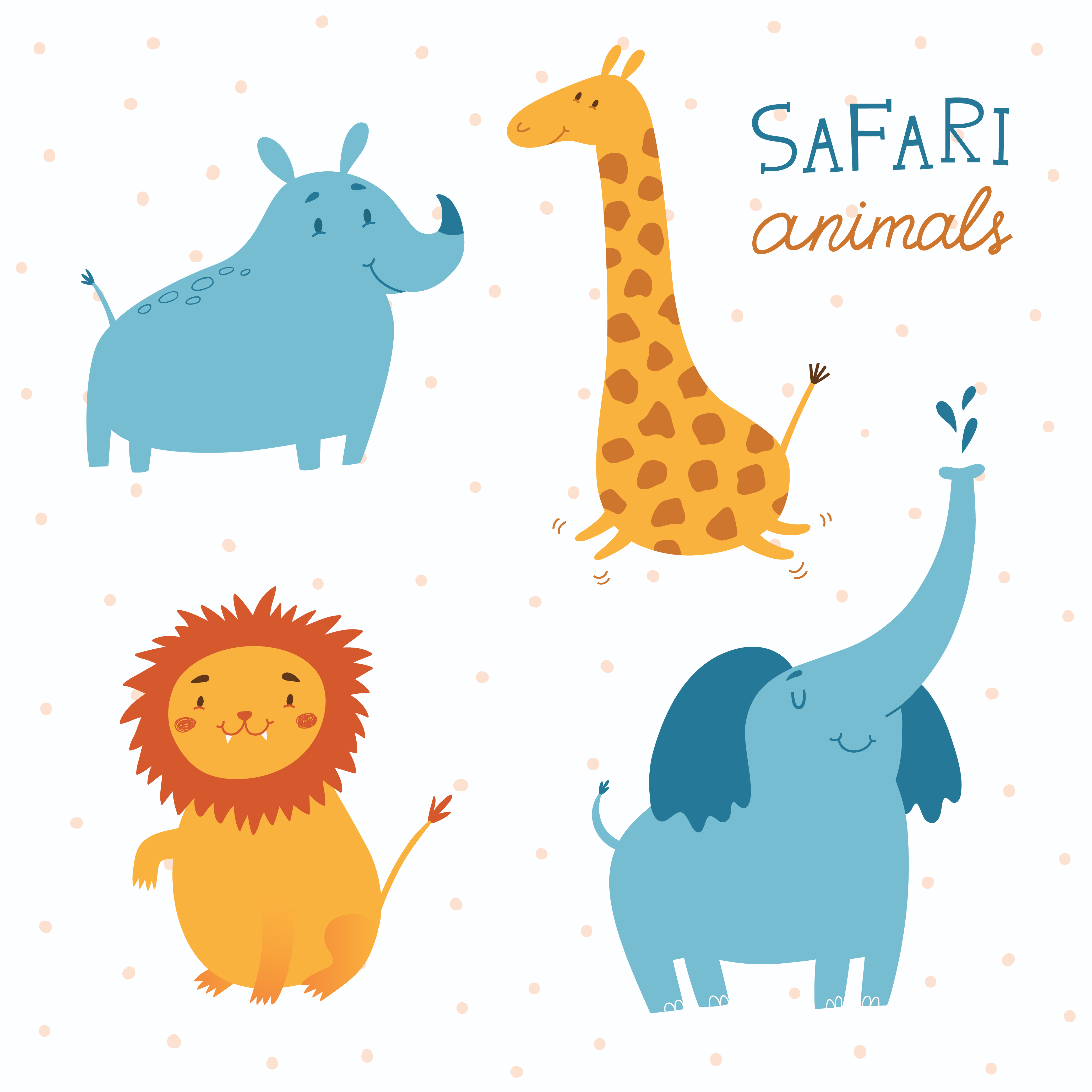 4167x4167 Safari Animals Vector Set