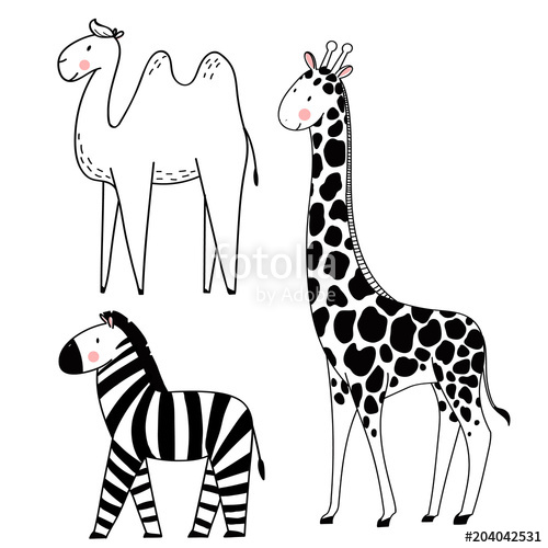 500x500 Safari Animals Vector Set Stock Image And Royalty Free Vector