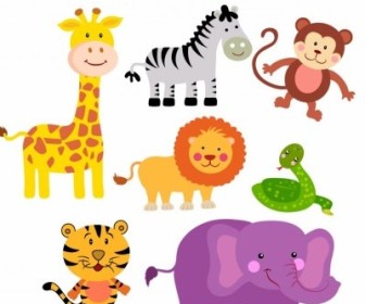 336x280 Vector Safari Animals Cartoon Vector Art
