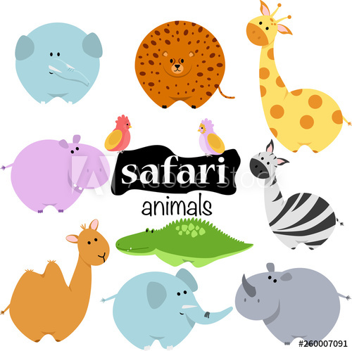 500x499 Set Of Isolated Safari Animals