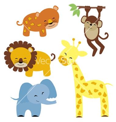 380x400 Baby Safari Animals Vector On Art Safari Animals