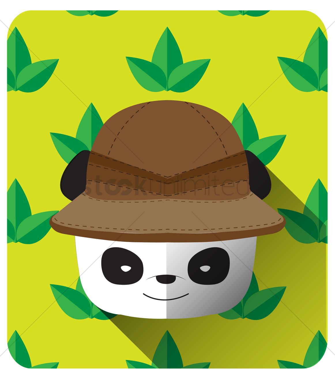 Panda Safari Hat Vector Image 1162x1300 Panda Safari Hat Vector Image