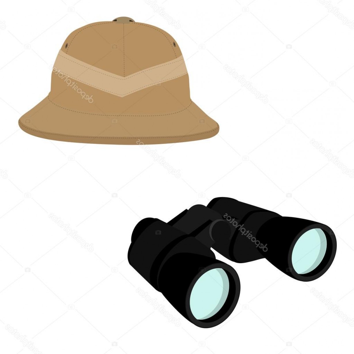 Stock Illustration Safari Hat And Binoculars Soidergi 1228x1228 Stock Illustration Safari Hat And Binoculars Soidergi