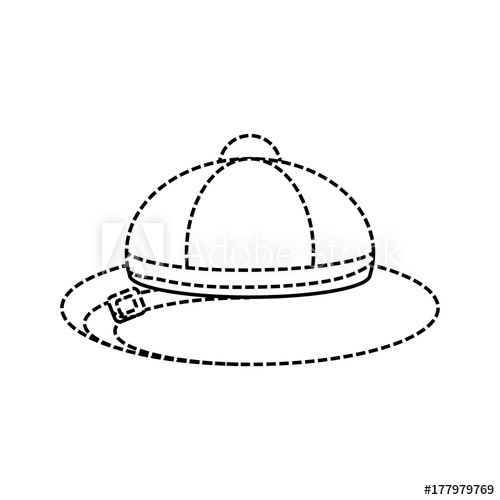 Flat Line Uncolored Safari Hat Sticker Over White Background 500x500 Flat Line Uncolored Safari Hat Sticker Over White Background
