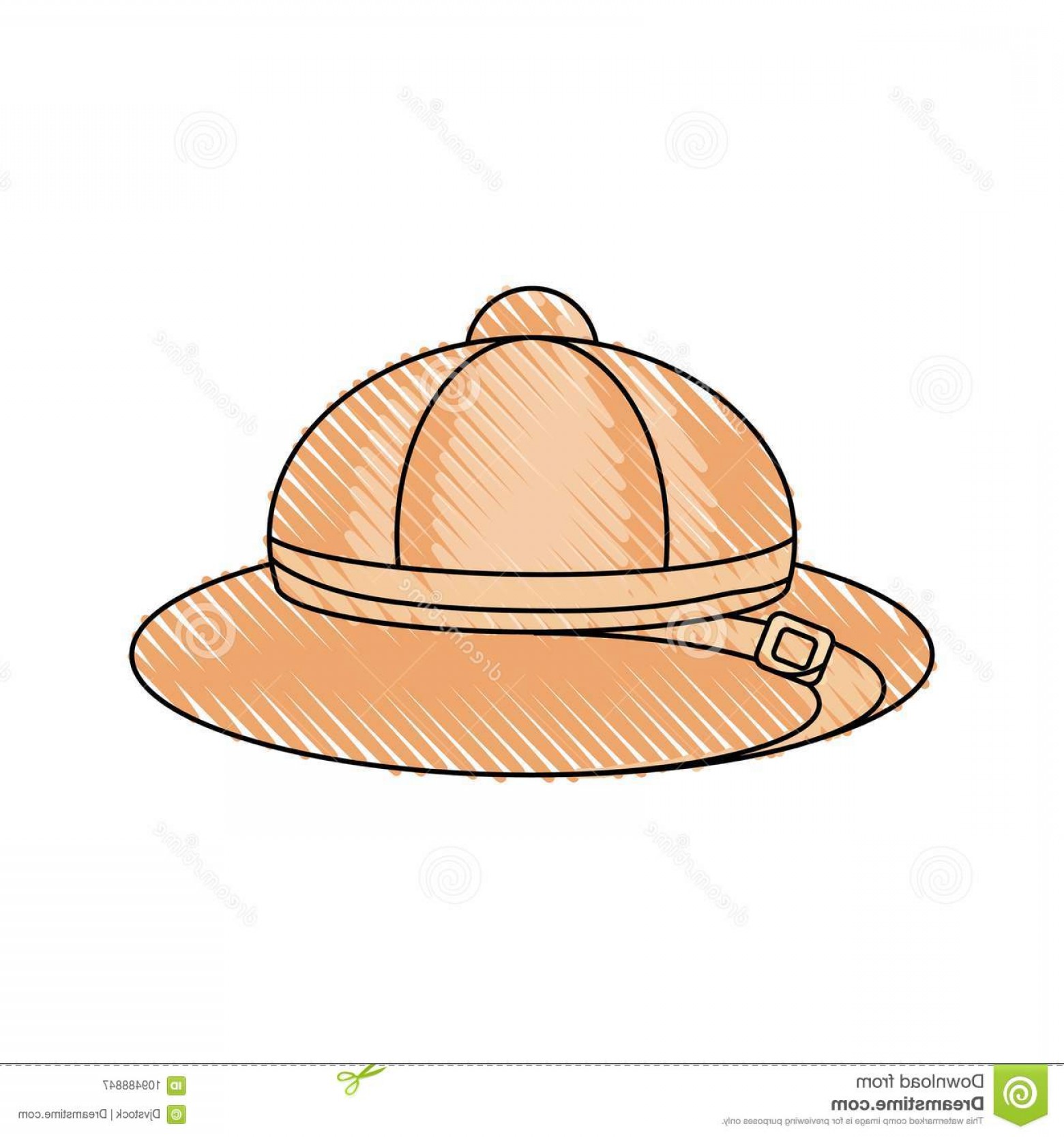 Colored Safari Hat Doodle Over White Background Vector 1560x1668 Colored Safari Hat Doodle Over White Background Vector
