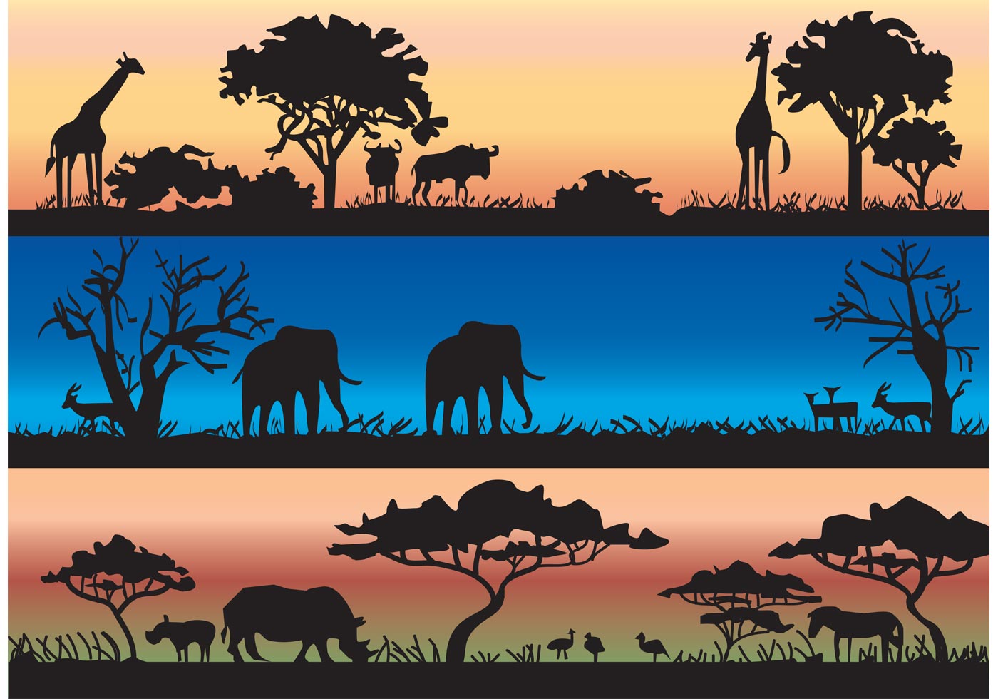 1400x980 Safari Animals Free Vector Art