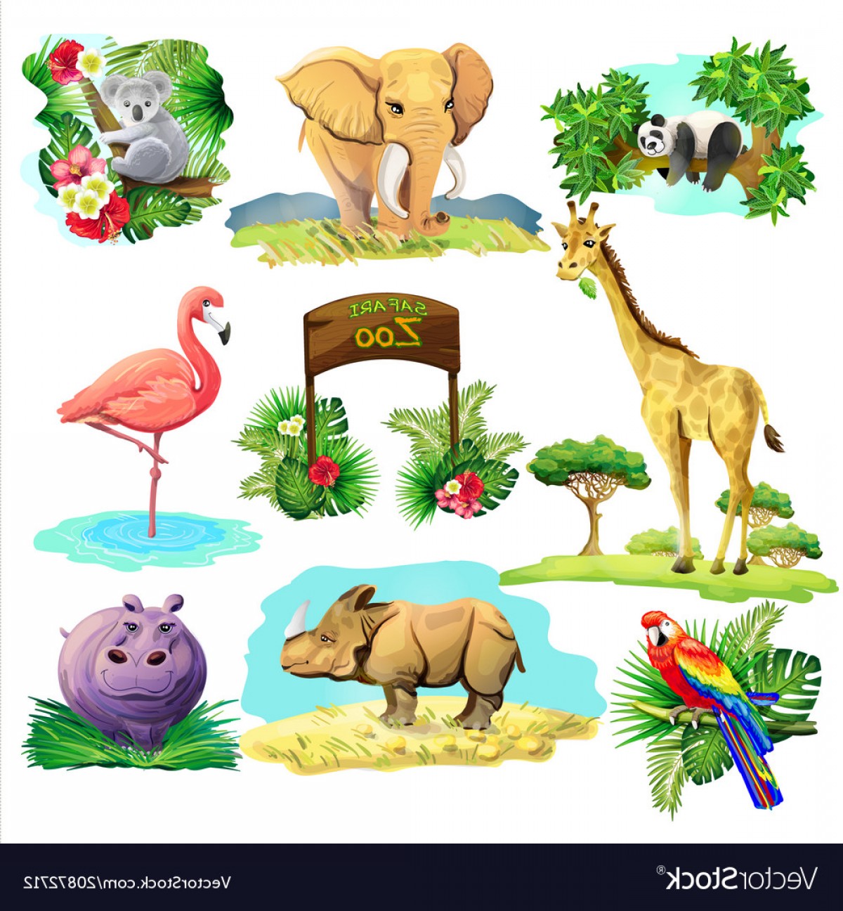 1200x1296 Safari Zoo Vector Catchsplace