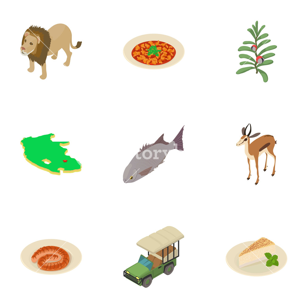 1000x1000 Safari Icons Set Isometric Set Of Safari Vector Icons For Web