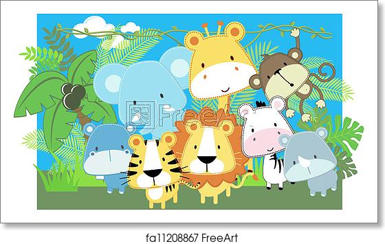 560x355 Free Art Print Of Vector Baby Animals Safari Vector Illustration